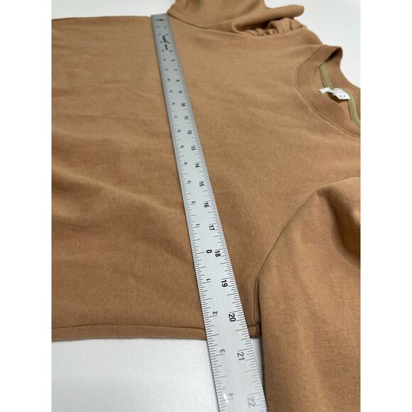NWT MOD REF Charmaine Puff Sleeve Sweatshirt Long Sleeve Cotton Tan Women Size M - Picture 9 of 10